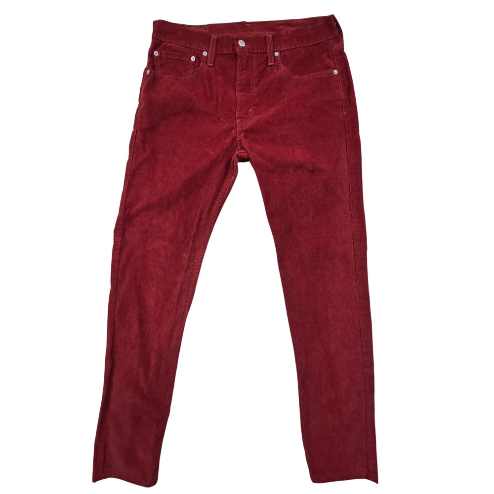 Levis 512 Slim Taper Corduroy Pants Stretch Red Mens 32x32
